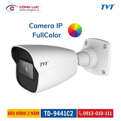 Camera IP FULLCOLOR Thân Trụ TVT 4MP TD-9441C2